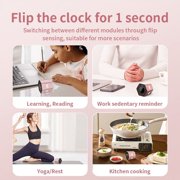 Smart Flip Timer, Sensor Rotating Timer Cube, Rechargeable Clock with 60H Duration for Cooking Study Sports(Pink)