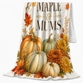 thumbnail image 2 of Maple Leaves Mums Rustic Pumpkin Harvest Branch, Festive Holiday Scene, Warm Flannel Blanket for Ranch House and Living Room, Art Lovers Thanksgiving Gift, Festive Home Decor, 2 of 9
