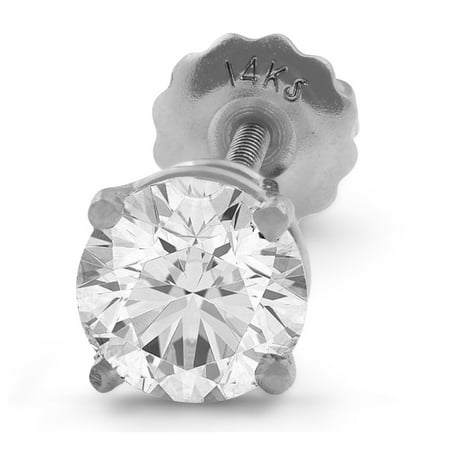 3ct earring 14k screw stud diamond single gold dialog displays option button additional opens zoom