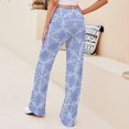 thumbnail image 5 of White Snowflakes Blue Background Pattern for Women Casual Lightweight Straight Leg Pants Comfy Women's Trousers, 5 of 8