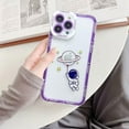 thumbnail image 2 of for iPhone 15 Pro Max Case Clear with Astronaut Design Cute Anime Cool Blue Durable Space Theme Soft TPU Shockproof Protective Aesthetic Women Girly Kids Girl's Phone Cover (Upside Down), 2 of 5
