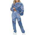 thumbnail image 2 of Ensemble de Deux Pièces pour Femmes 2023 Mode Décontractée Imprimé Manches Longues Col Rond Chandail en Molleton + Pantalon Ensemble de Sport pour Femmes en Liquidation, 2 of 5