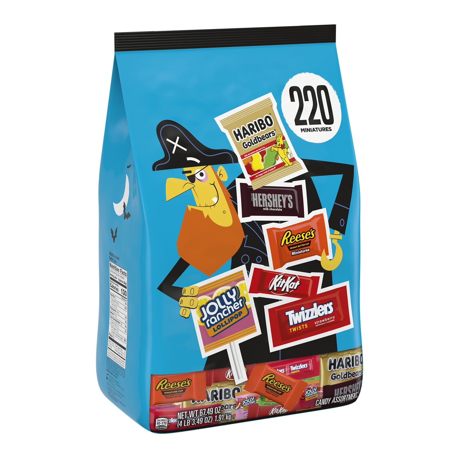 Hershey Miniatures Assorted Flavored Halloween Candy, Bulk Bag 67.49 oz, 220 Pieces