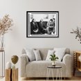 thumbnail image 4 of Historic Framed Print, [Two unidentified African American men seated on a sofa, talking to a young man, possibly a reporter], 17-7/8" x 21-7/8", 4 of 9