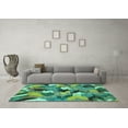 thumbnail image 3 of Ahgly Company Indoor Rectangle Abstract Turquoise Blue Modern Area Rugs, 3' x 5', 3 of 4