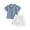 Blue, variant on Jhhlsf Outfits for Boys Sets Short Sleeve Summer Casual Gentleman Beach Solid Shorts Kids Clothes