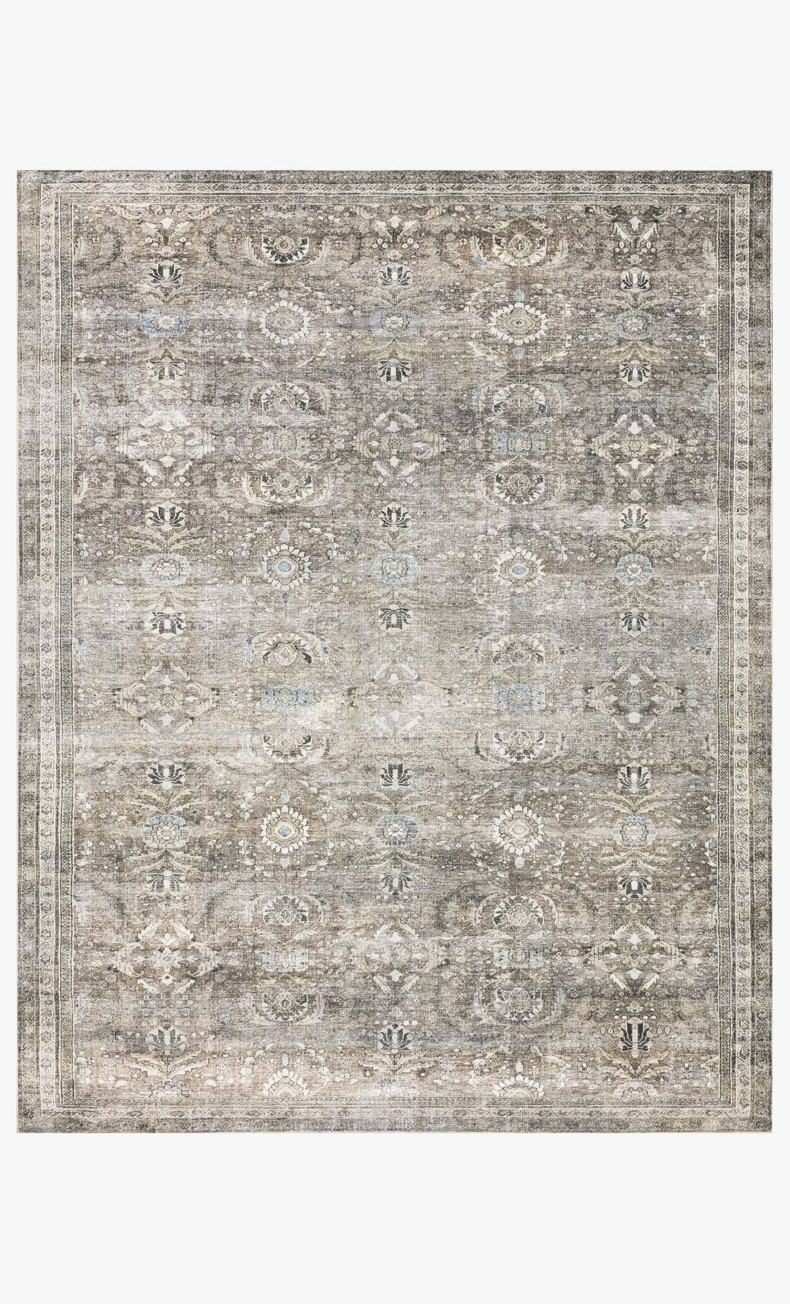 Loloi II Layla LAY13 Printed Antique / Moss Oriental Area Rug 2'6" x