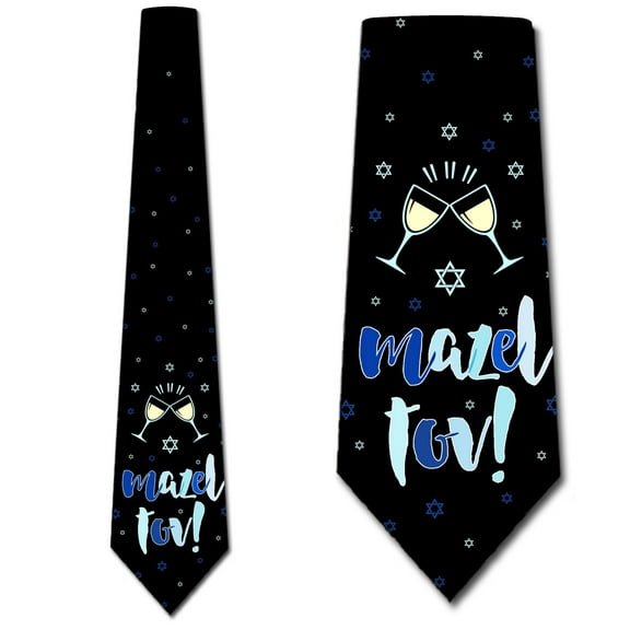 Religious Ties Mens Mazel Tov Celebration Necktie by Three Rooker