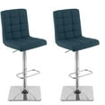 thumbnail image 1 of CorLiving Quinn Set of 2 Modern Fabric Upholstered Indoor Adjustable Height Barstools with Tufted Seats and Backs and Metal Pedestal Bases, 1 of 9