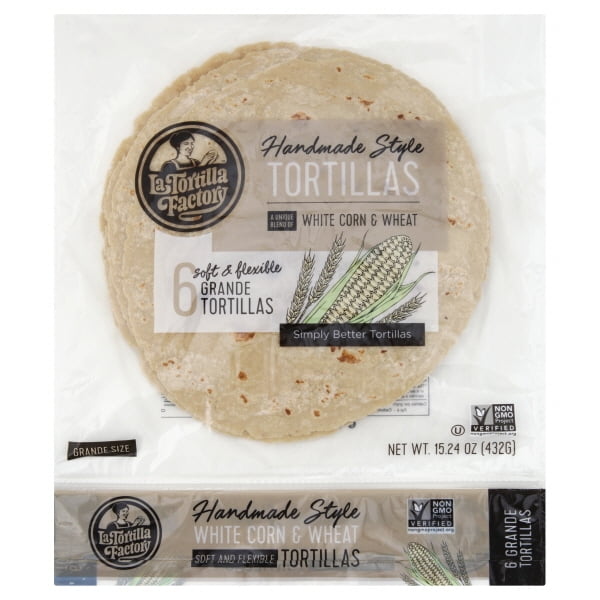 La Tortilla Factory White Corn & Wheat Tortillas, 6 ct