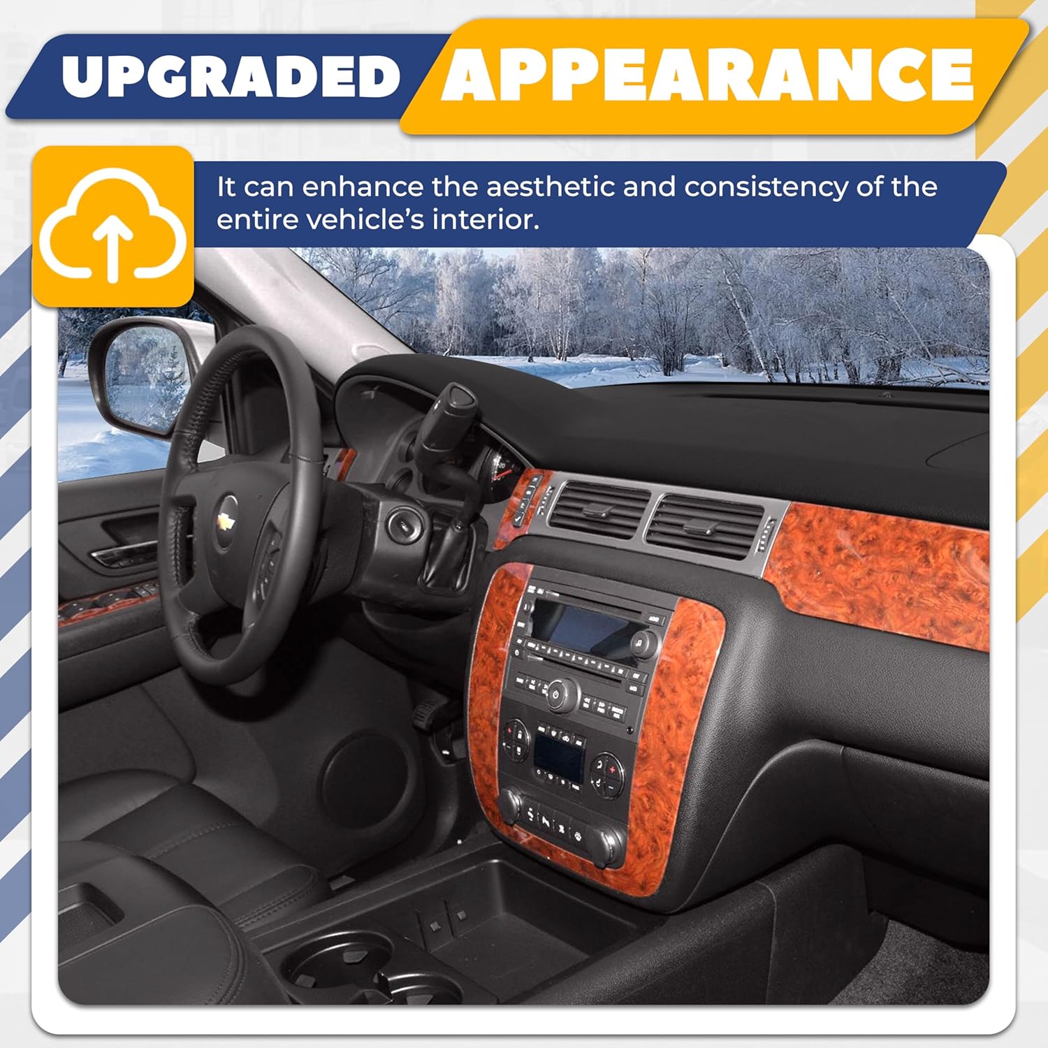 Kojem Dash Board Cover for 2007 - 2014 Chevy Tahoe Suburban Yukon Avalanche Skin Cap W/O Speaker Holes Black