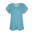 thumbnail image 4 of T-shirts pour Femmes à Col en V à Manches Courtes Décontractés Amples Hauts 2024 Tendance Maintenant, 4 of 6