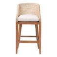 thumbnail image 2 of bali & pari Jasper Seagrass Bar Stool with Mahogany Wood Frame  Whitewash, 2 of 9