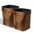 thumbnail image 1 of Bote de basura Ciao Stilista, plástico granulado de madera, 14 L, cuadrado, paquete de 2, 1 of 7