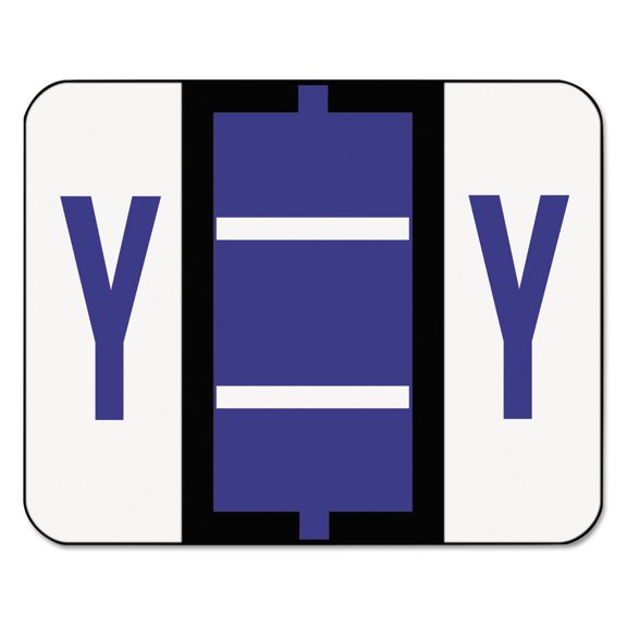 Smead A-Z Color-Coded Bar-Style End Tab Labels, Letter Y, Violet, 500/Roll -SMD67095