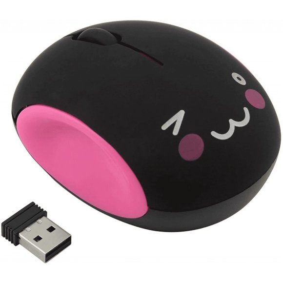 Hongkaii 2.4GHz Wireless Mouse Cute Small Silent Mouse Portable Mini Rechargeable Optical Mice Cartoon Computer Mouse 3 Buttons Cordless Mouse for Laptop Desktop PC Notebook (Pink) DZ#422-8104