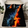 thumbnail image 2 of jejeloiu Musical Guitar Bed Sheets,Music Theme King Sheets,Black Orange Sheet Set,Microfiber Bedroom Decor,4pcs, 2 of 7