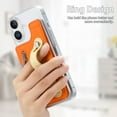 thumbnail image 5 of Back Wallet for iPhone 16 Case with Card Holder, PU Leather RFID Blocking Card Slots Zipper Purse Case with Wristband, Magnetic Clasp Flip Stand Clear Durable Phone Cover, Orange, 5 of 10