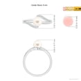 thumbnail image 5 of ANGARA Freshwater Cultured Pearl Ring with Bypass Shank in 14K White Gold for Women | June Birthstone, Birthday, Anniversary, Jewelry Gift for Women | Pearl Ring, 5 of 8