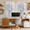 thumbnail image 4 of Blue Floral Bathroom Window Curtain, Country Wildflowers Bottle Plants Retro Lines Light Filtering Coffee Kitchen Curtains, Bedroom Living Room Curtains 2 Panel 84"x45", 4 of 8