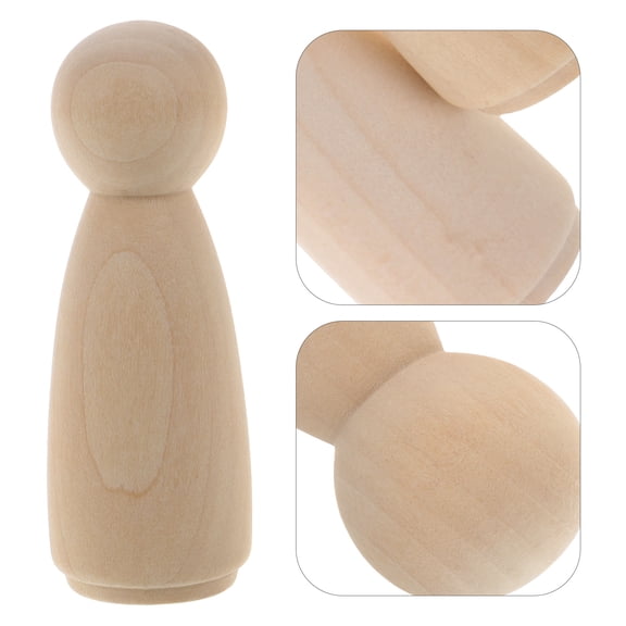 LEORX 10Pcs Graffiti Doll Puppet Theater Props Khaki Wood 6.5In