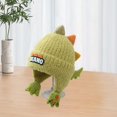 thumbnail image 4 of Toddler Kids Knit Hat Cute Soft Thickened Dinosaur Hat Beanie Warm Winter Cap, 4 of 8