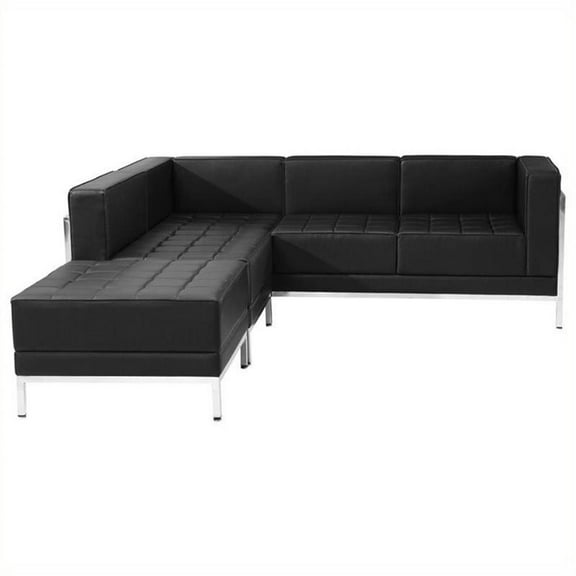 Flash Furniture Hercules Imagination 3-Piece Reception Configuration in Black