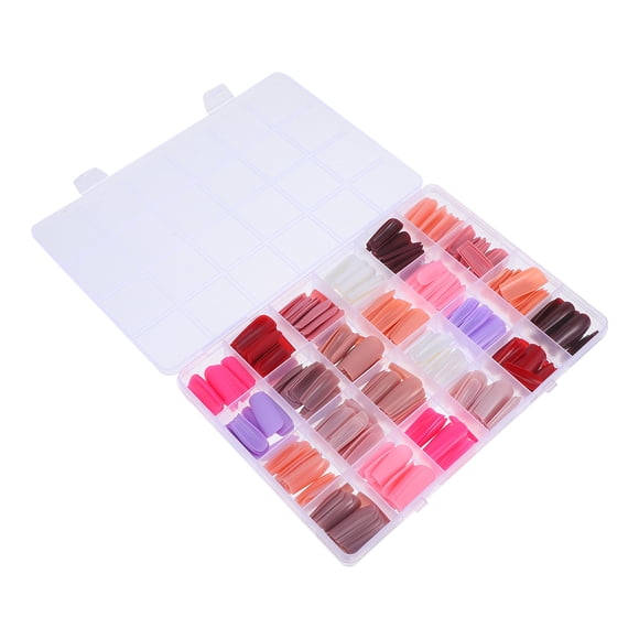 SOPOTUTU Square Press on Nails Glue on Multi Color Fake Nail Tips for Use