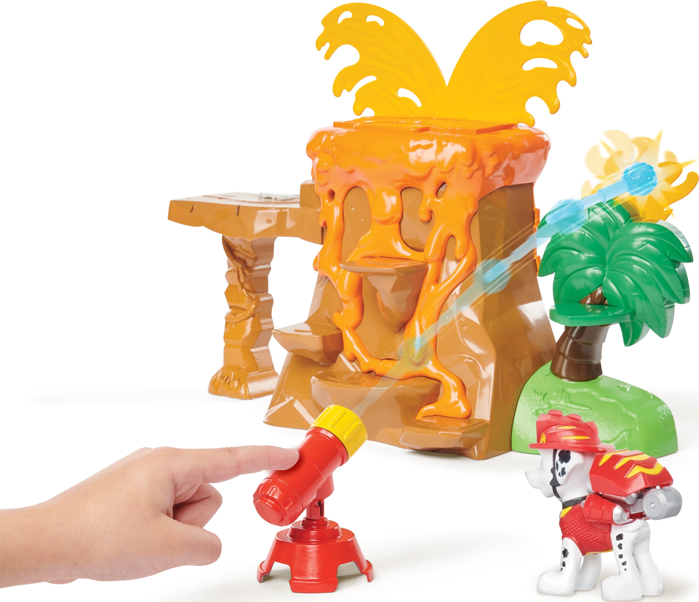 PAW Patrol, Dino Rescue Volcano Playset with Zipline and 3 Exclusive Figures