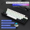 thumbnail image 2 of QDJZ Wired Mechanical Gaming Keyboard with RGB Light Ergonomic Design 61 Keys Compact Mini Wired Office Keyboard for Laptop PC,Red & White, 2 of 8