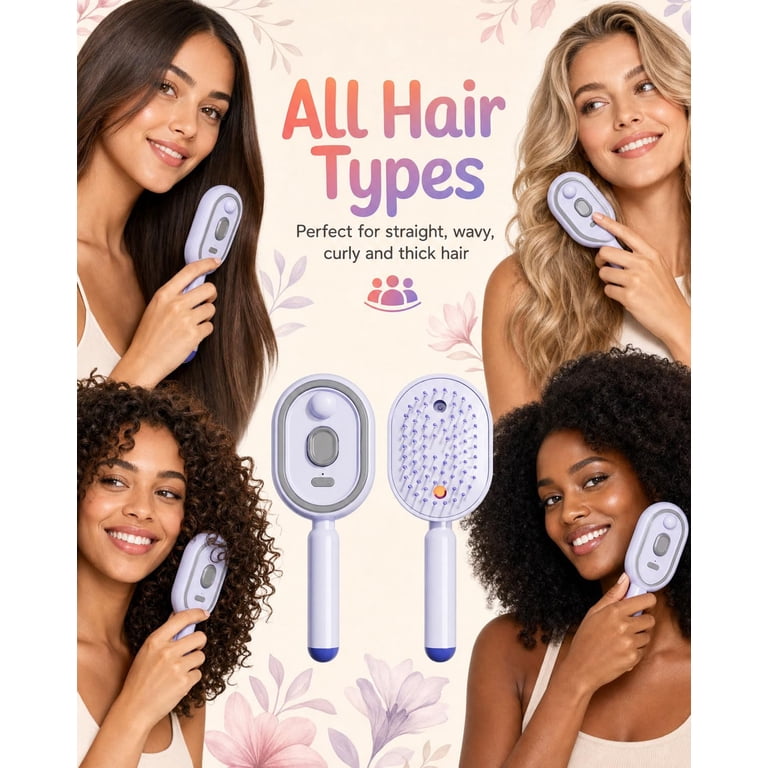 Electric Spray Air Cushion Massage Comb, 2026 New Electric Steam