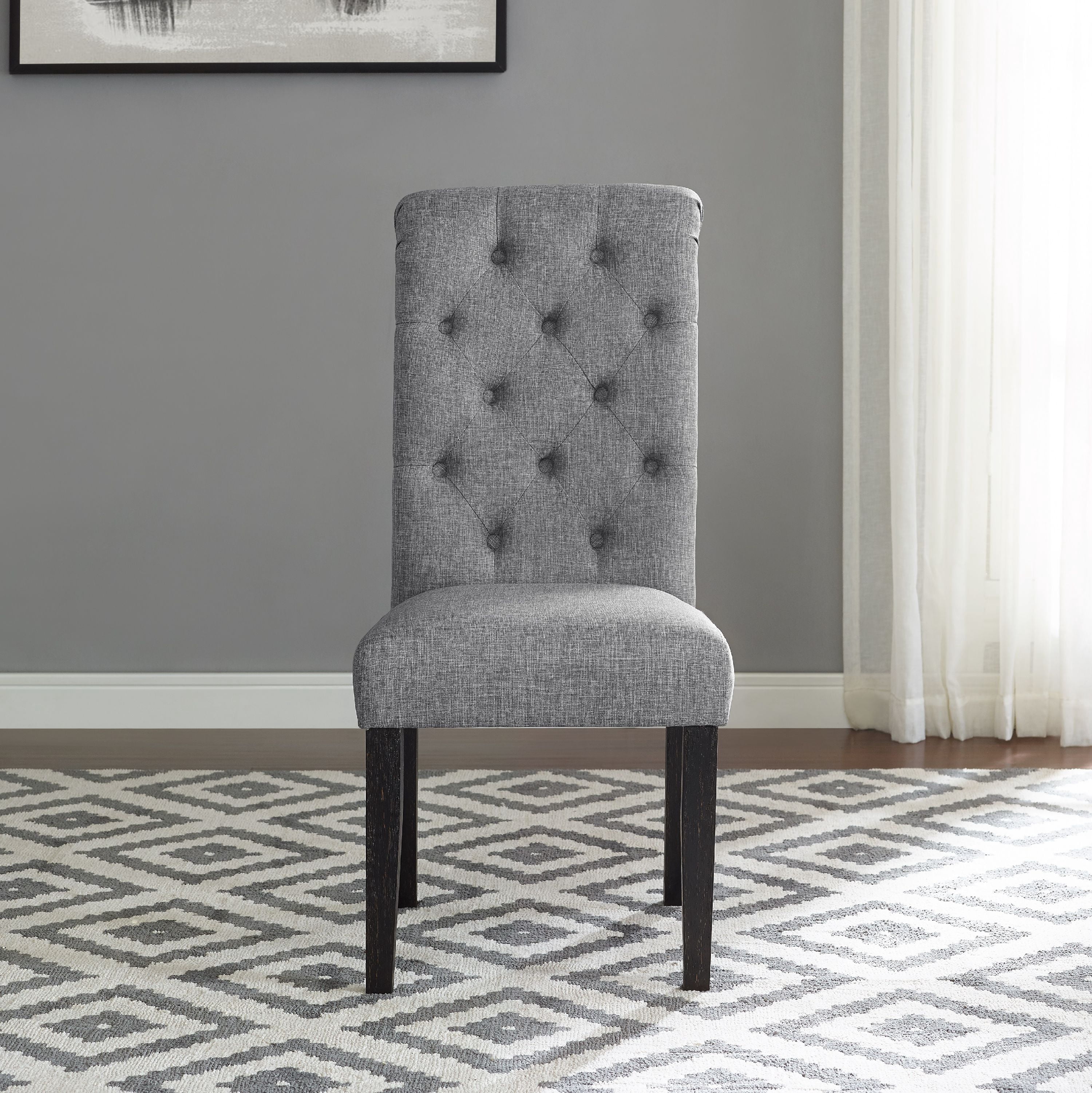 Roundhill Furniture Leviton Urban Style Dining Set: 30'' Height Table and 6 Chairs, Gray