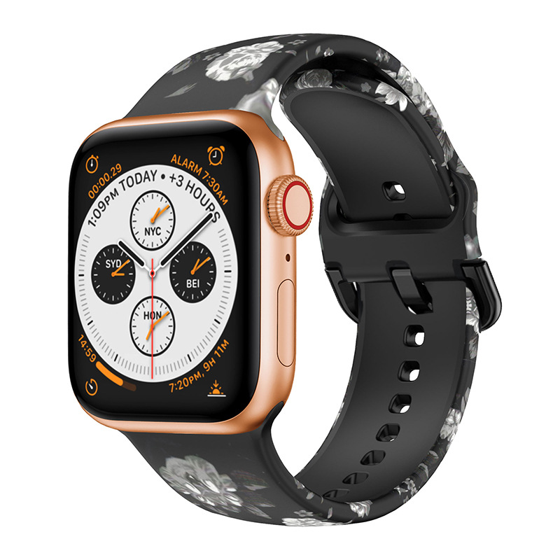 Band Strap for Apple Watch 38mm 40mm, Silicone Protective Causal Print