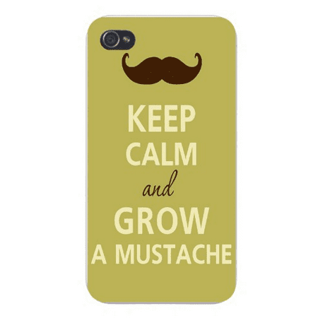 Apple Iphone Custom Case 5 / 5s White Plastic Snap on - Keep Calm and Grow a (Best Way To Grow A Mustache)