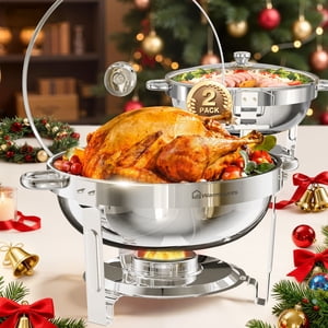 Warmounts Round Chafing Dish Buffet Set, 5QT, 2-Pack