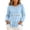 Blue, variant on Women's Long Sleeve Peplum Tops, Fashion Hollow out Crew Neck Shirt, Casual Ruffle Hem Loose Fits Pullover Tops