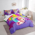 thumbnail image 3 of Manfei Stars Unicorn 7-Piece Twin Bedding Sets,Colorful Rainbow Bedding Comforter Set,Galaxy Universe Breathable Sheet Sets,Super Cozy Alphabet Bedroom Decorative,Reversible, 3 of 7