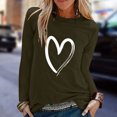 thumbnail image 2 of Outfmvch hoodies for women Casual Print Shirts Long Sleeve Loose T-Shirt womens tops womens sweaters Army Green, 2 of 9