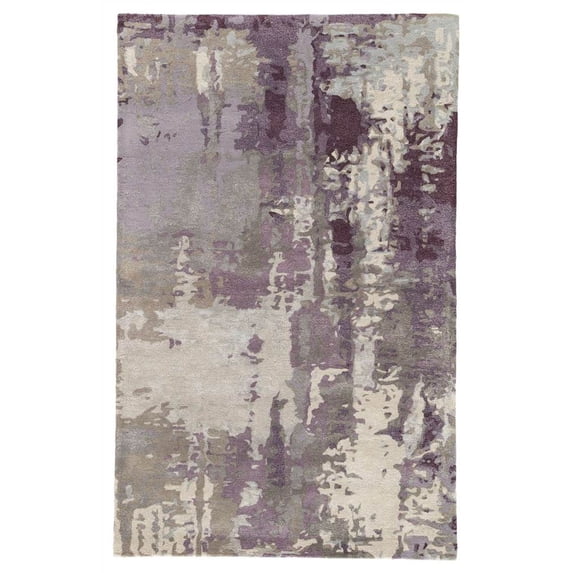 Matcha Abstract Area Rug in Gray and Purple (13 ft. L x 9 ft. W)