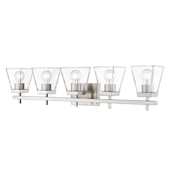 5 Light Bath Vanity In Traditional Style-8.5 Inches Tall And 39 Inches Wide-Brushed Nickel Finish Z-Lite 819-5V-Bn