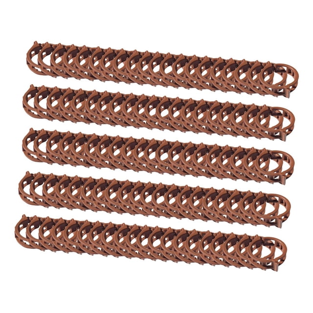 100x Clips de Soporte para Plantas, Clips de Enredaderas de Flores, Clip de Sujeción para Vegetales, Abrazadera para de Plantas, Clips para Enre Marrón