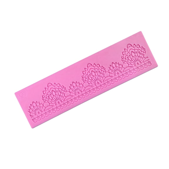 Milisten 1Set Pink Lace Silicone Baking Molds For Homemade Desserts And Cakes