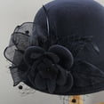 thumbnail image 4 of QASIEATN Women's Everyday Wear Accessories Elegant Flower Decoration Bucket Hat for Pretty Women Fashion Fall Church Cloche Hat Solid Vintage Bowler Hat, 4 of 4