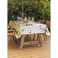 thumbnail image 3 of Outdoor Tablecloth with Umbrella Hole for Patio/Picnic/Party/Camping, Yellow Bees Gnomes Waterproof Table Cloth Rectangle Table Cover Washable, Spring Floral Branches Modern Art (60"x 120"), 3 of 8
