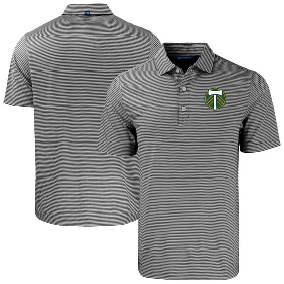 Men's-Cutter & Buck  Black Portland Timbers Big & Tall Forge Eco Double Stripe Stretch Recycled Polo