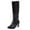 Black, variant on Fesfesfes Womens Dress Shoes High Heel Casual Winter Heel Solid Round Toe Boots Shoes US:4.5(35)