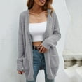 thumbnail image 2 of Suéteres Para Mujer Cardigan Suéteres Casual Color Sólido Suelto Top de Punto Suéter de Manga Larga Con Cuello en V Odeerbi  ODB146190, 2 of 7
