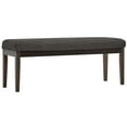 thumbnail image 4 of Chelsea Lane Espresso Wood Linen Upholstered Bench, Dark Gray, 4 of 5