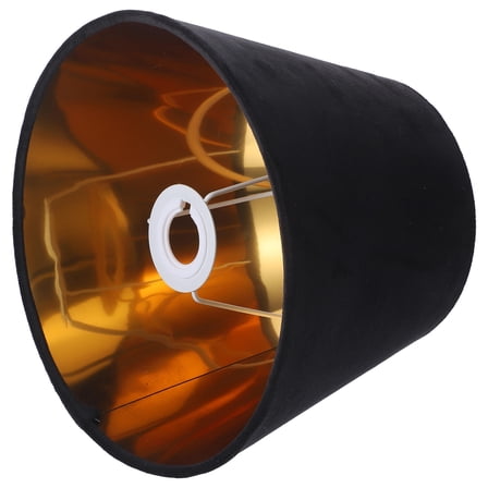 HONMEET  Simple Style Gold Lampshade Replacement Black Velvet Metal Hollow Table Lamp Shade Dustproof Soft Light
