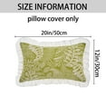thumbnail image 7 of Unique Bargains Set of 2 Leaf Print Pillow Covers with Ruffled Trim Dark Khaki 20" x 12", 7 of 7